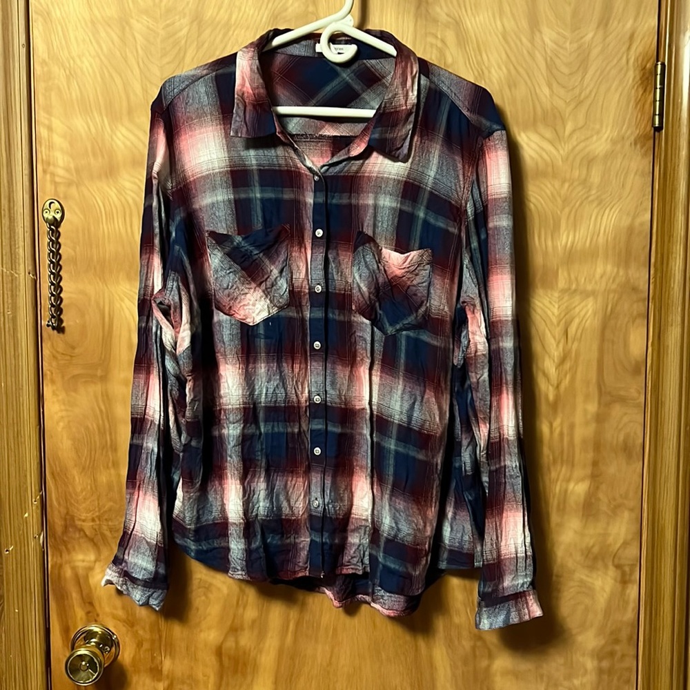 Maurices button up plaid size 1